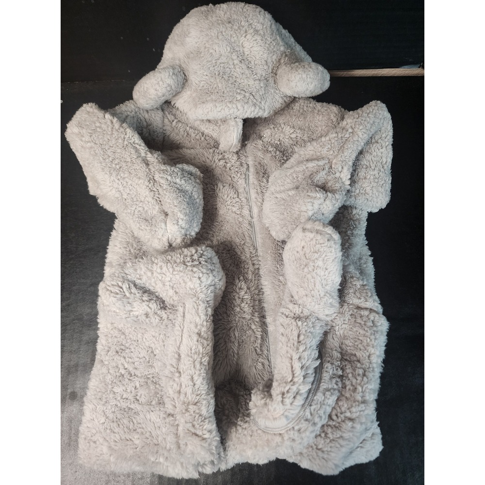 Carters Just One You Baby Grey Sherpa Fleece Pram Suit Hooded Bunting 6M